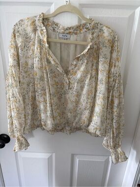 Fate Cream Blouse with Yellow Floral Print